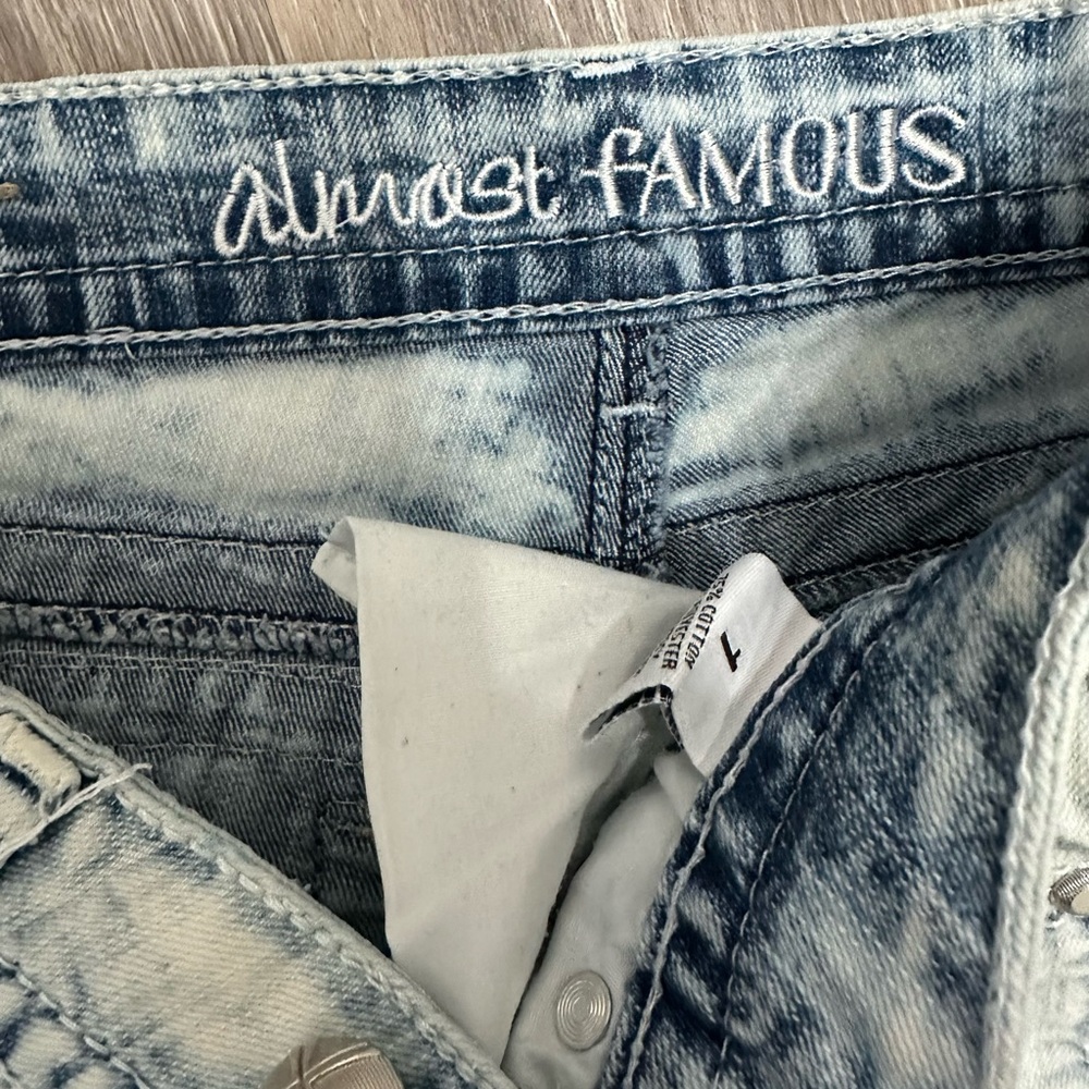 Almost Famous Light Blue Jean Shorts are a junior size 1. - Picture 9 of 10
